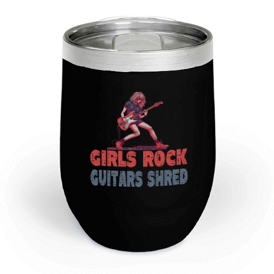 Gilrs Rock Guitar Shrek Chill Wine Tumblers