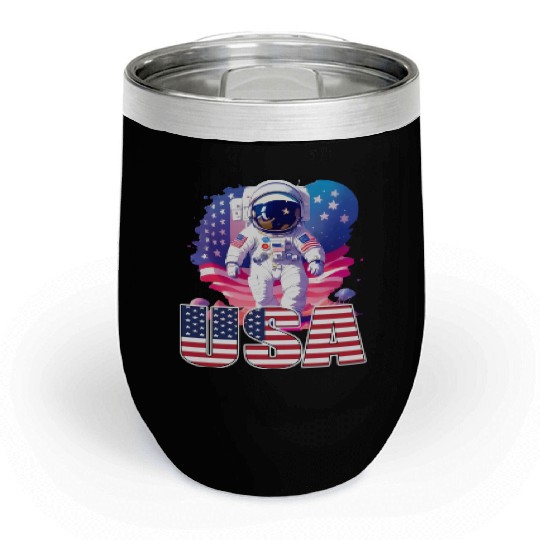 USA Pride American Flag Patriotic Design Chill Wine Tumblers