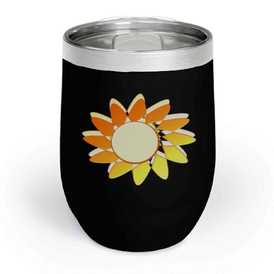Yellow Flower Chill Wine Tumblers