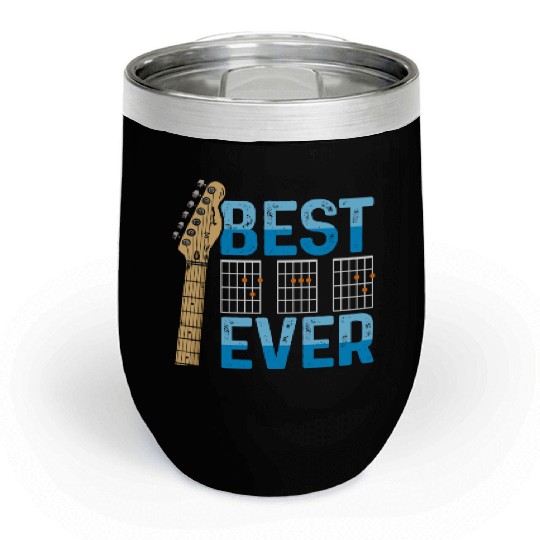 Best Dad Ever Guitarist Father Guitar Musician Chill Wine Tumblers