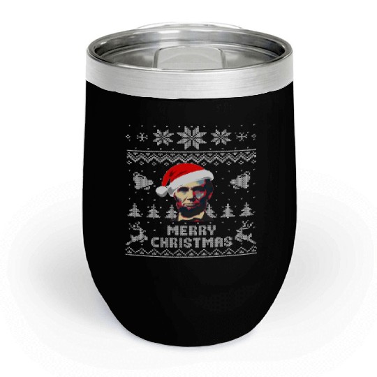 Abraham Lincoln Merry Christmas Chill Wine Tumblers