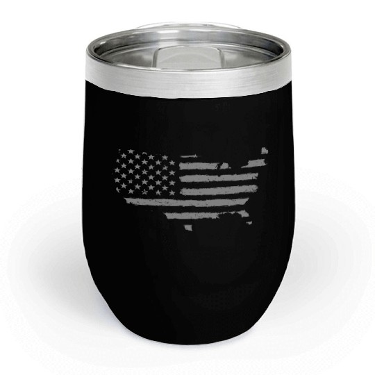 HAND PAINTED US FLAG Chill Wine Tumblers