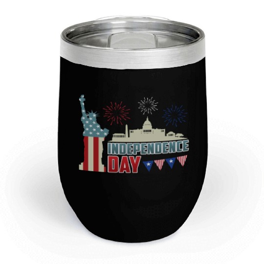 Independence Day Statue of Loverty America Party Chill Wine Tumblers