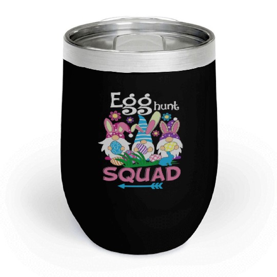 Egg Hunt Squad green Chill Wine Tumblers