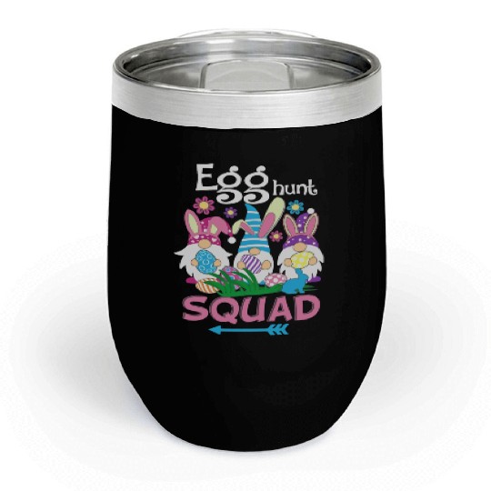 Egg Hunt Squad green Chill Wine Tumblers