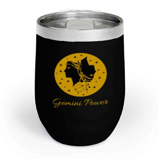 Gemini Power Zodiac Sign Chill Wine Tumblers