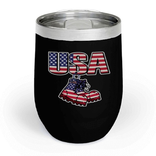 God bless America the land of the free Chill Wine Tumblers