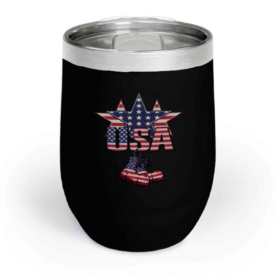 God bless America the land of the free Chill Wine Tumblers