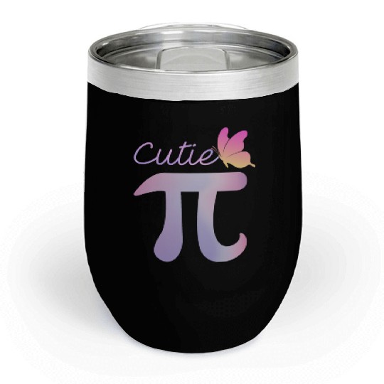 Pi Day Funny Cute Cutie Pi Pretty Math Butterfly Chill Wine Tumblers