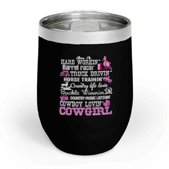 Barrel Racing Cowgirl Chill Wine Tumblers