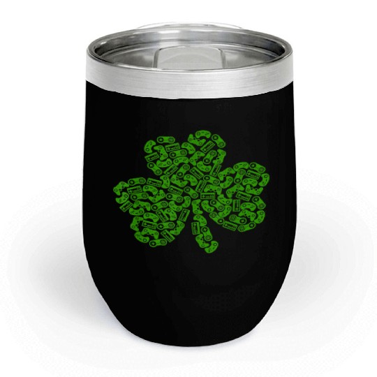Gamer Game Shamrock St Patricks Day Irish Chill Wine Tumblers