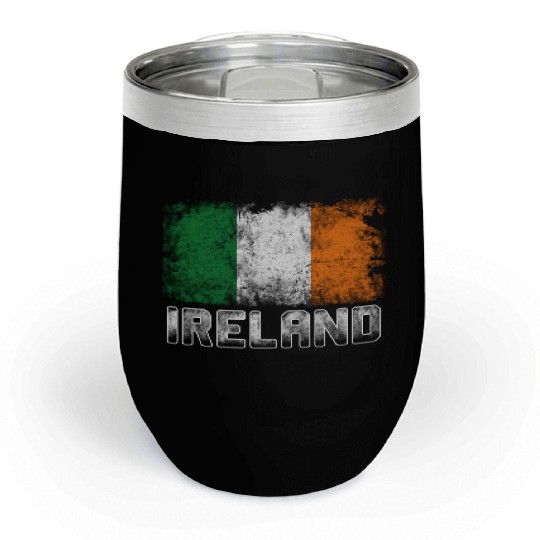 St Patrick's Day Patriotic Distressed Irish Flag Chill Wine Tumblers