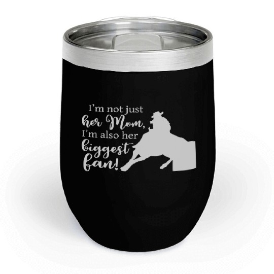 Mom Barrel Racing Horse Riding Racer Back Print Chill Wine Tumblers