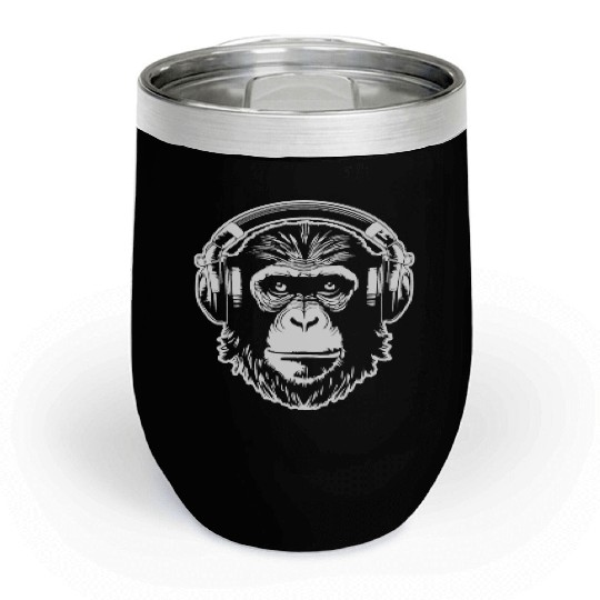 Ape Face Apes Apelike Jungle Primate Chill Wine Tumblers