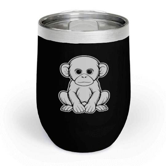 Ape Face Apes Apelike Jungle Primate Chill Wine Tumblers