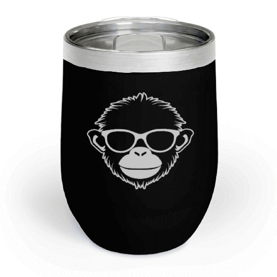 Ape Face Apes Apelike Jungle Primate Chill Wine Tumblers