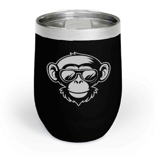 Ape Face Apes Apelike Jungle Primate Chill Wine Tumblers