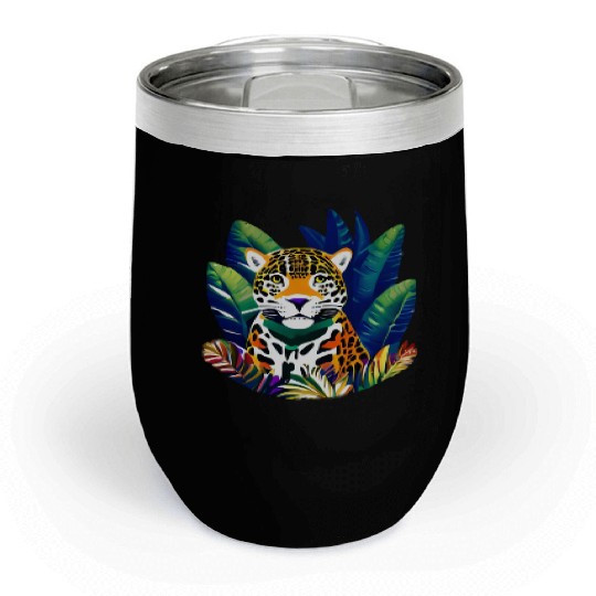 Jaguar in the Tropics Chill Wine Tumblers