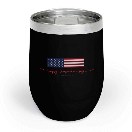 Happy independence day Chill Wine Tumblers