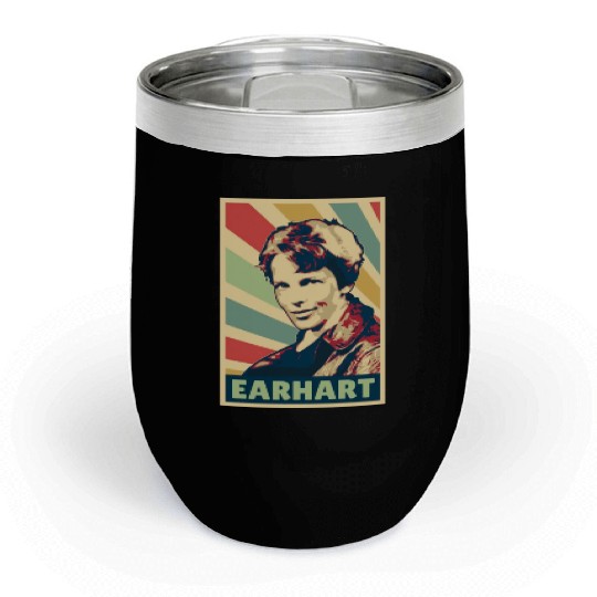 Amelia Earhart Vintage Colors Chill Wine Tumblers