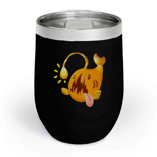 The Orange Candy Corn Angler Fish Chill Wine Tumblers