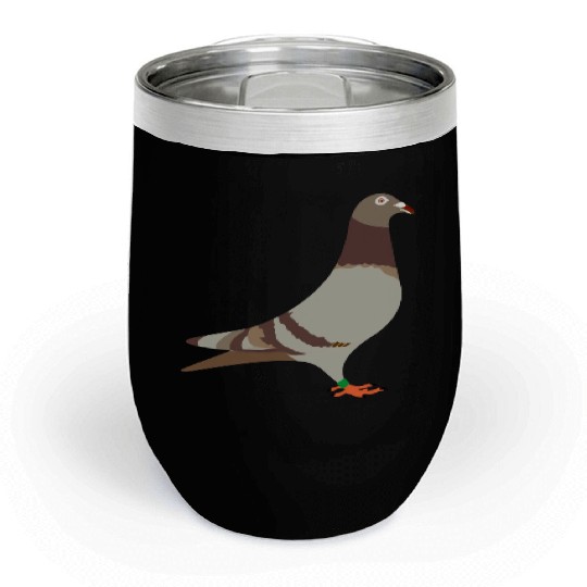 Red brown racing pigeon logo for racing pigeon ent Chill Wine Tumblers