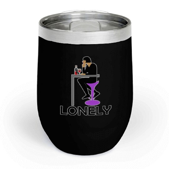LONELY GIRL ALONE Chill Wine Tumblers