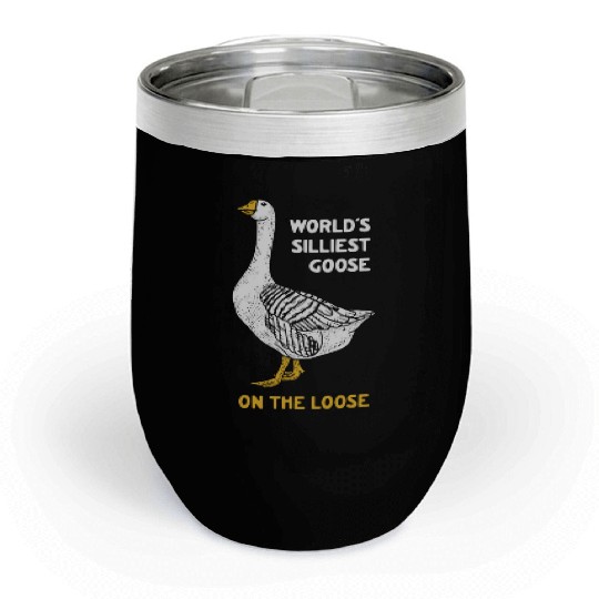 World s Silliest Goose Chill Wine Tumblers