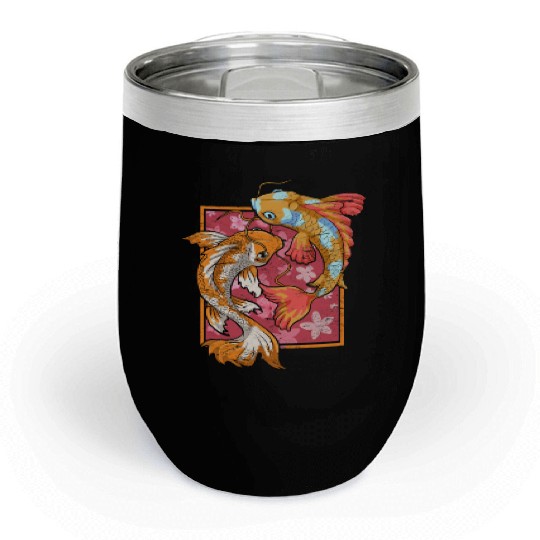 Sakura fish farmer gift Japan Koi carp Chill Wine Tumblers