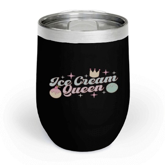 Ice Cream Queen, Happy Summer Holiday Chill Wine Tumblers