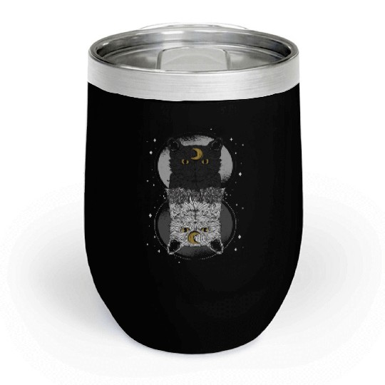 As Above so Below Cat Chill Wine Tumblers