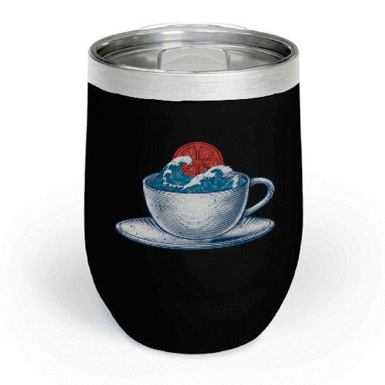 Japanese Great Wave Off Kanagawa Chill Wine Tumblers