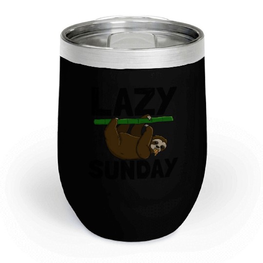 Lazy Sunday Sloth Chill Wine Tumblers