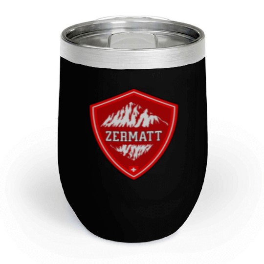 Zermatt Switzerland Flag Mountains Chill Wine Tumblers