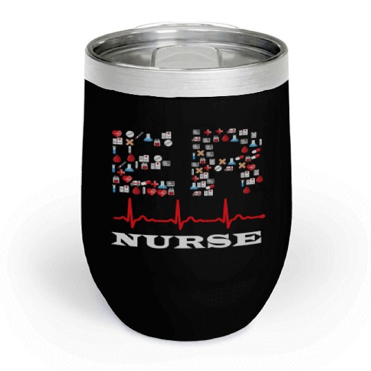 Emergency Room Er Nurse Medical Symbols Chill Wine Tumblers