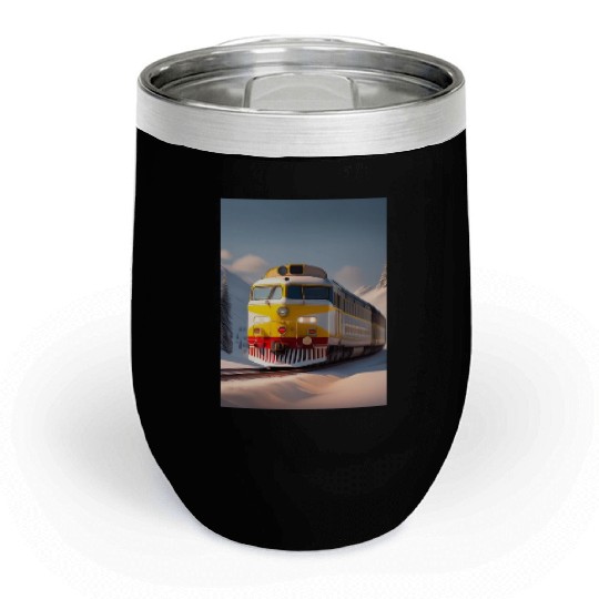 The train logo design Chill Wine Tumblers
