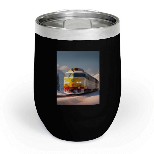 The train logo design Chill Wine Tumblers