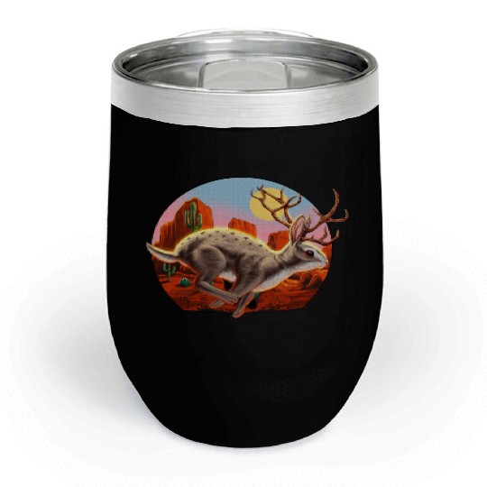 Jackalope Cryptid Rabbit Chill Wine Tumblers