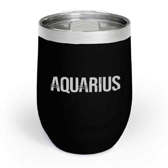 Zodiac Symbol Sign Aquarius Chill Wine Tumblers