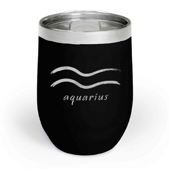 Zodiac Symbol Sign Aquarius Chill Wine Tumblers