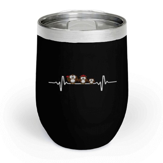 Heart beat Owl Chill Wine Tumblers for Nurses and Doctors