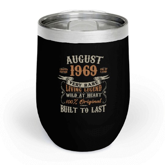 August 1969 Birthday Surprise Chill Wine Tumblers