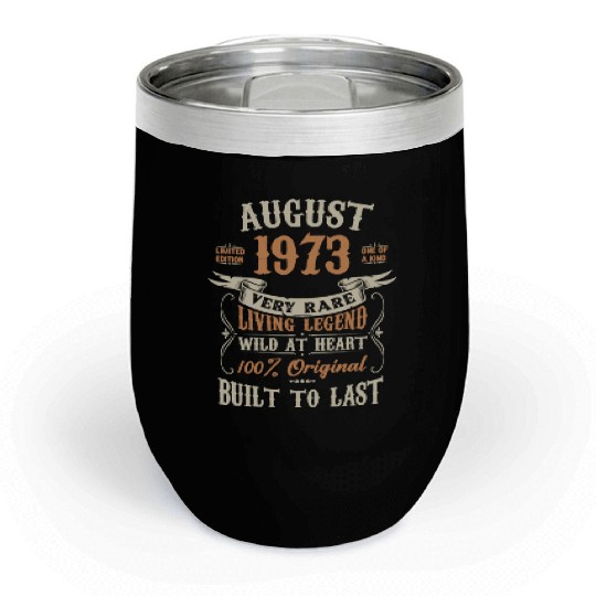August 1973 Birthday Surprise Chill Wine Tumblers