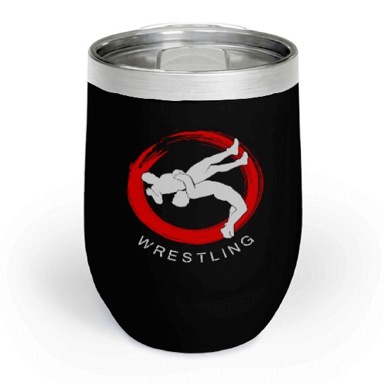 WRESTLING GRAPPLING SLAM BADGE Chill Wine Tumblers