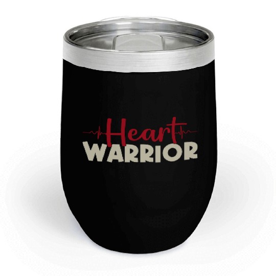 Heart Warrior Chill Wine Tumblers-Heart Surgery Gift-Survivor