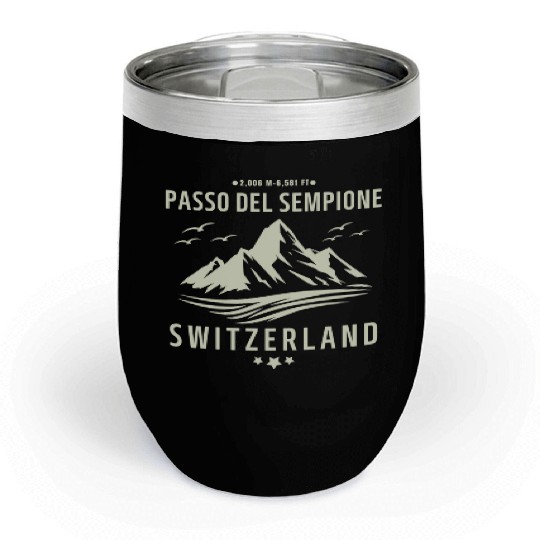 passo del sempione switzerland motorcycle trip Chill Wine Tumblers