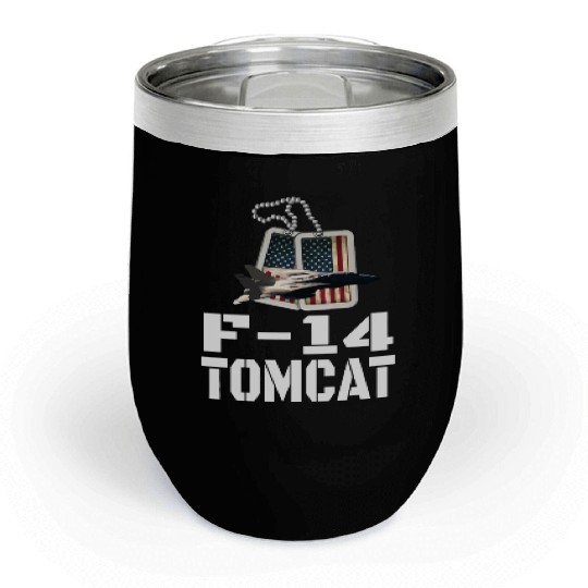F 14 Tomcat US Flag Chill Wine Tumblers