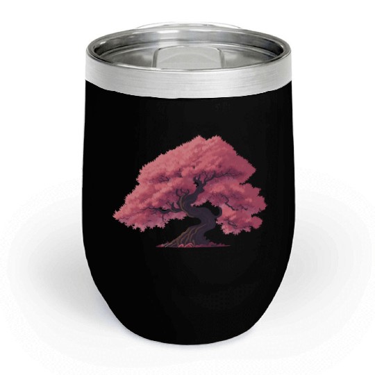 Sakura Tree in full bloom Chill Wine Tumblers