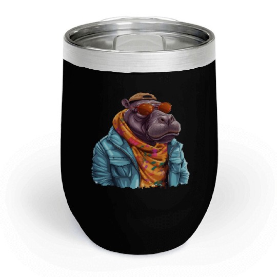 Graffiti Hippo. Heavyweight Strength. Chill Wine Tumblers