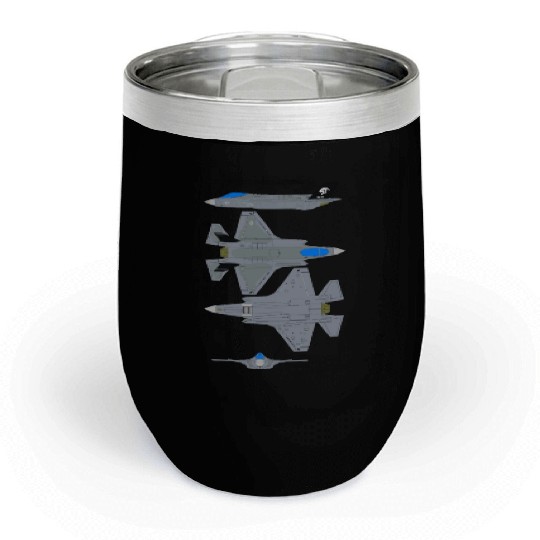 Lockheed Martin F 35B Lightning Chill Wine Tumblers